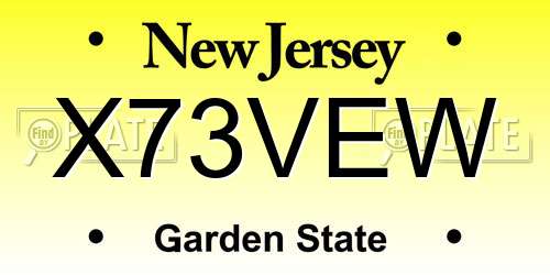 X73VEW New Jersey License Plate