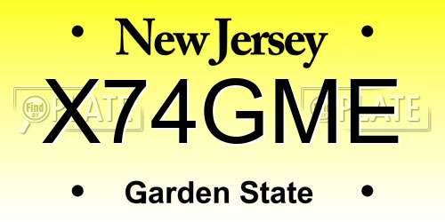 X74GME New Jersey License Plate