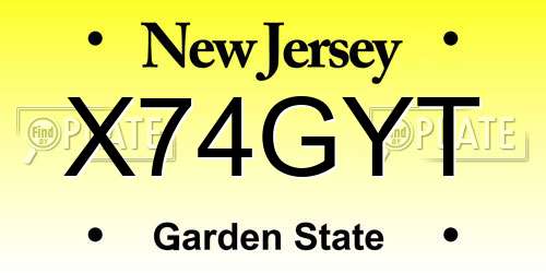 X74GYT New Jersey License Plate