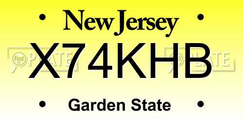 X74KHB New Jersey License Plate