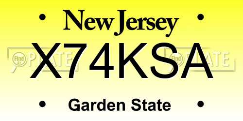 X74KSA New Jersey License Plate