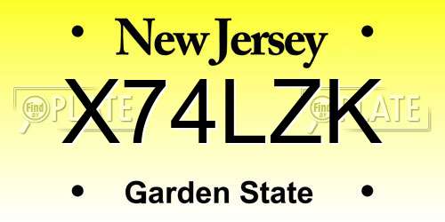 X74LZK New Jersey License Plate
