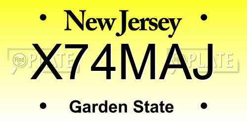 X74MAJ New Jersey License Plate