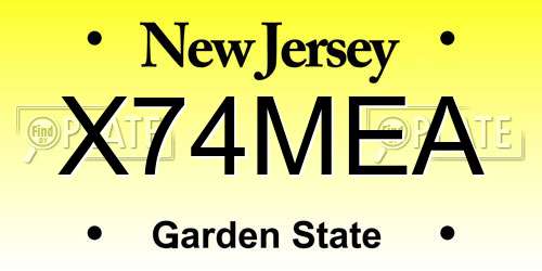X74MEA New Jersey License Plate