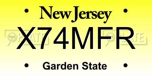 X74MFR New Jersey License Plate