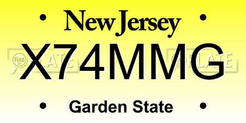 X74MMG New Jersey License Plate