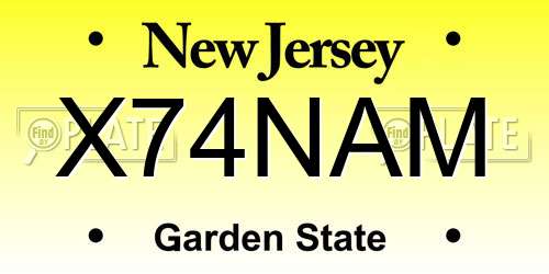 X74NAM New Jersey License Plate
