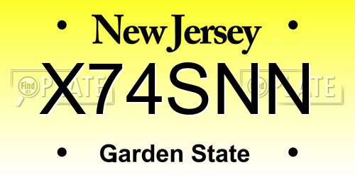 X74SNN New Jersey License Plate