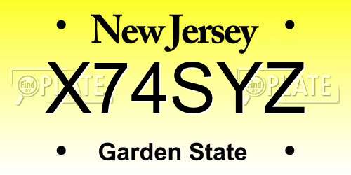 X74SYZ New Jersey License Plate