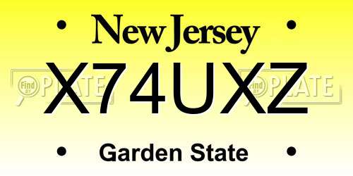 X74UXZ New Jersey License Plate