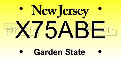X75ABE New Jersey License Plate