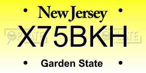 X75BKH New Jersey License Plate