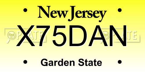 X75DAN New Jersey License Plate