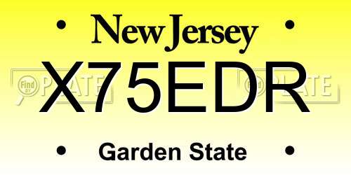 X75EDR New Jersey License Plate
