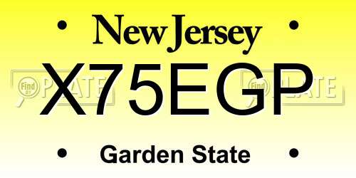 X75EGP New Jersey License Plate
