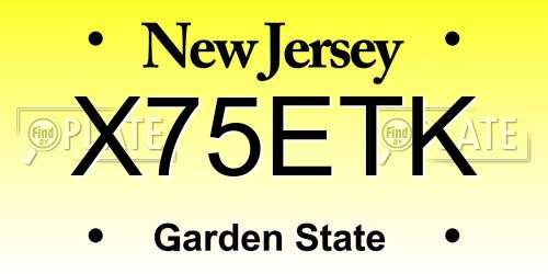X75ETK New Jersey License Plate