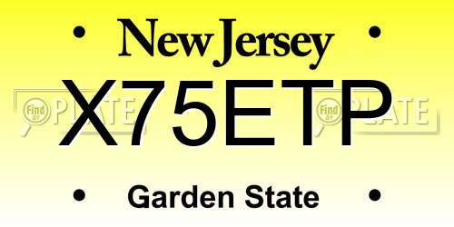X75ETP New Jersey License Plate