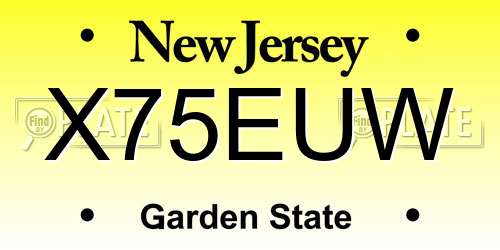 X75EUW New Jersey License Plate
