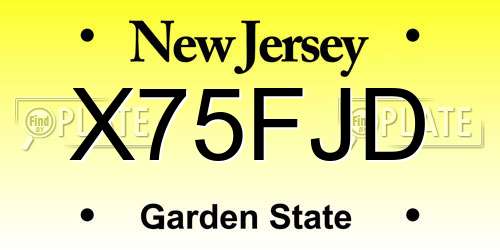 X75FJD New Jersey License Plate
