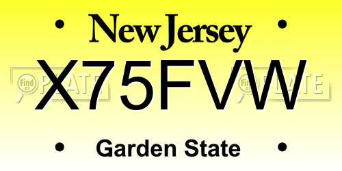 X75FVW New Jersey License Plate