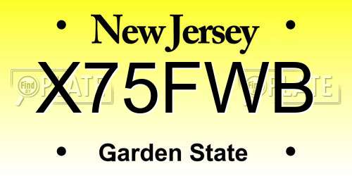 X75FWB New Jersey License Plate
