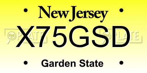 X75GSD New Jersey License Plate
