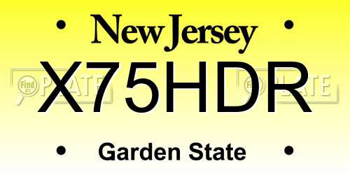 X75HDR New Jersey License Plate