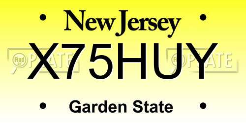 X75HUY New Jersey License Plate