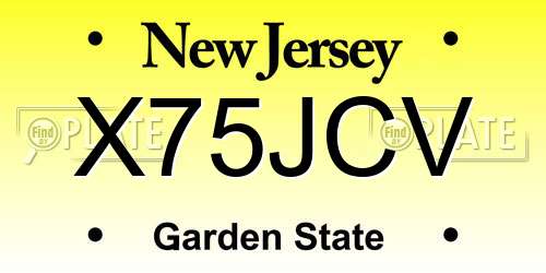 X75JCV New Jersey License Plate