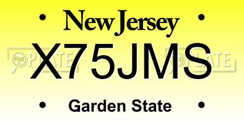 X75JMS New Jersey License Plate