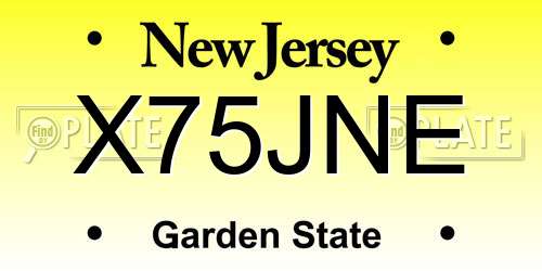 X75JNE New Jersey License Plate