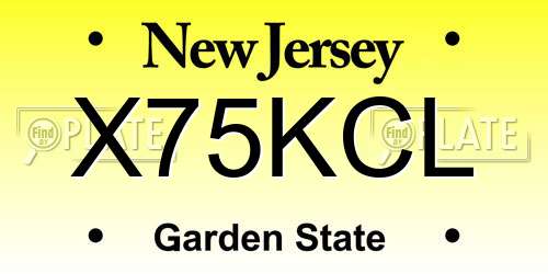 X75KCL New Jersey License Plate
