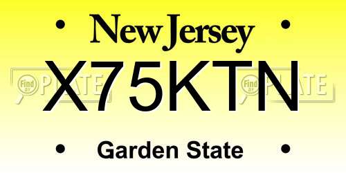 X75KTN New Jersey License Plate