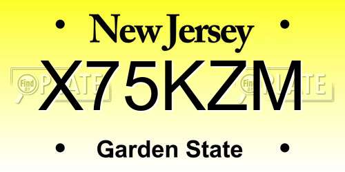 X75KZM New Jersey License Plate