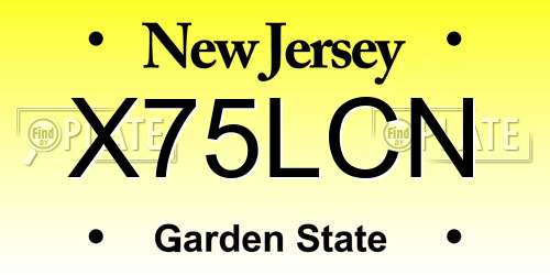 X75LCN New Jersey License Plate