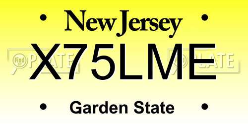 X75LME New Jersey License Plate
