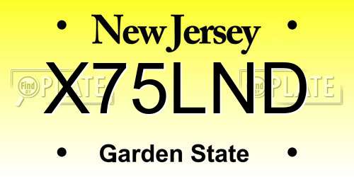 X75LND New Jersey License Plate