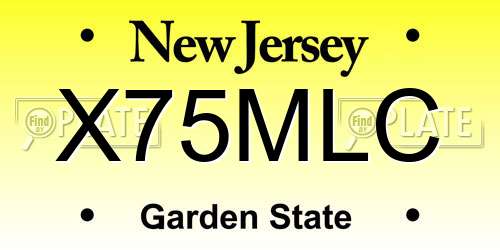 X75MLC New Jersey License Plate