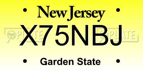 X75NBJ New Jersey License Plate