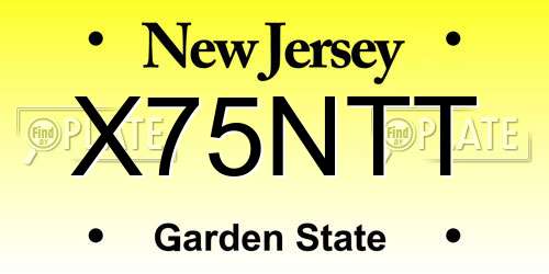 X75NTT New Jersey License Plate