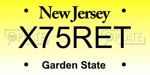 X75RET New Jersey License Plate