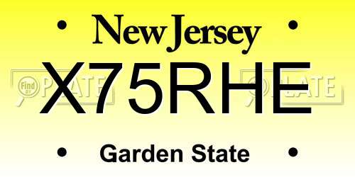 X75RHE New Jersey License Plate