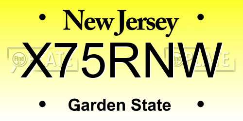 X75RNW New Jersey License Plate