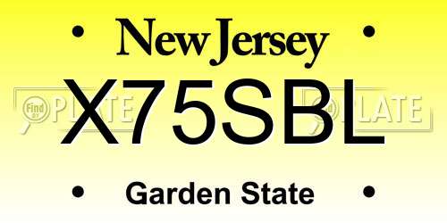 X75SBL New Jersey License Plate