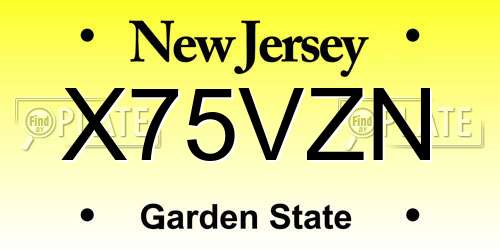 X75VZN New Jersey License Plate