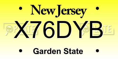 X76DYB New Jersey License Plate