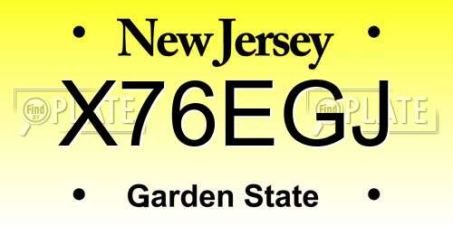 X76EGJ New Jersey License Plate