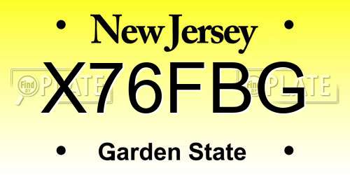 X76FBG New Jersey License Plate