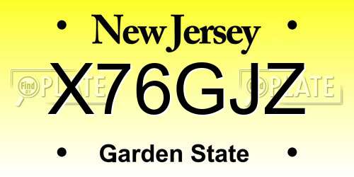 X76GJZ New Jersey License Plate