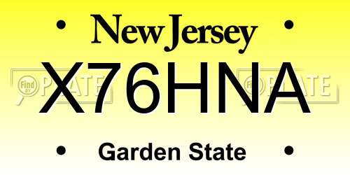 X76HNA New Jersey License Plate